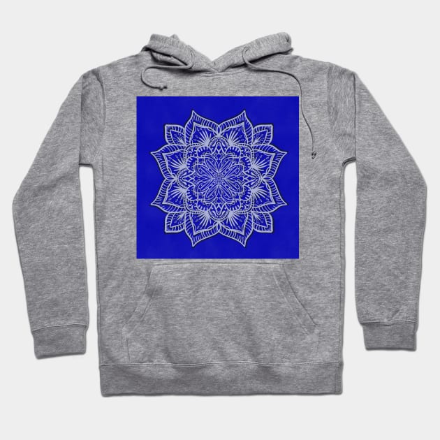 Paper cut blue mandala Hoodie by LozzieElizaDesigns